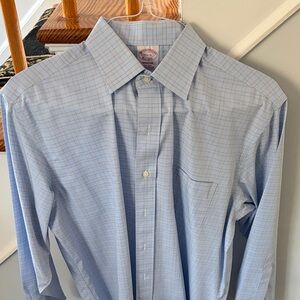Brooks Brothers Blue Checkered Dress Shirt